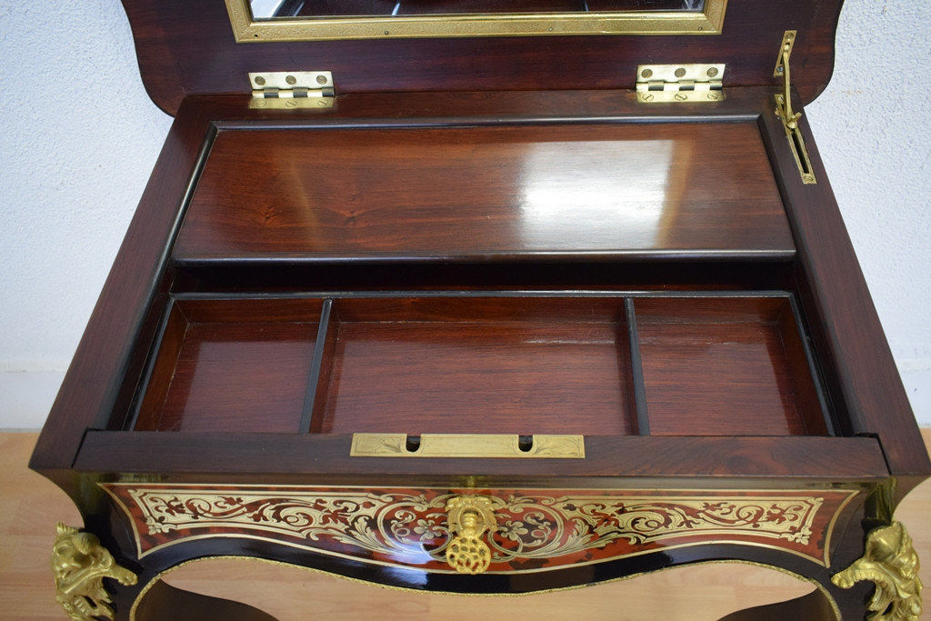 Travailleuse Napoléon III avec marqueterie Boulle-photo-5