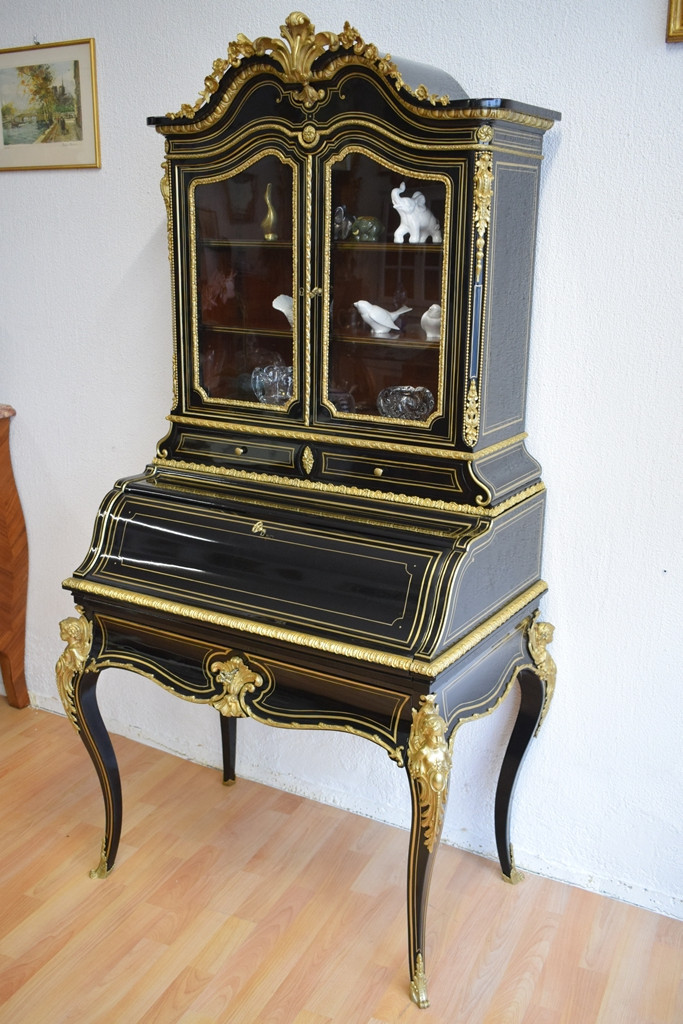 Bonheur du jour en laque noire  Napoléon III-photo-3