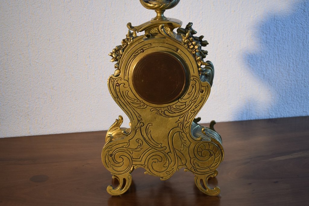 Pendule Style Louis XV En Bronze. -photo-1