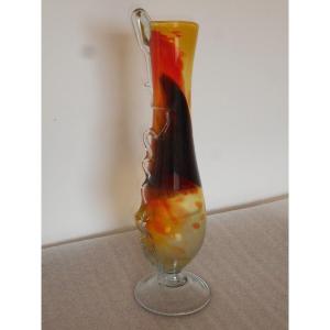Large Colored Glass Vase