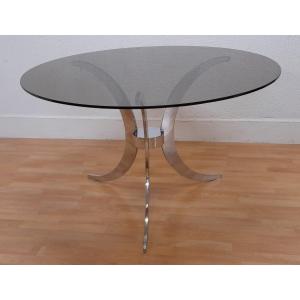 Vintage Table With Chrome Base, By Gastone Rinald