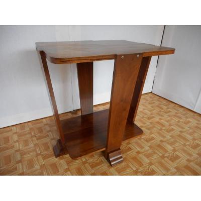 Époue Coffee Table Art Deco With 2 Trays Walnut