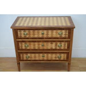 Louis XVI Chest Of Drawers In Rosewood With Diamond Decoration