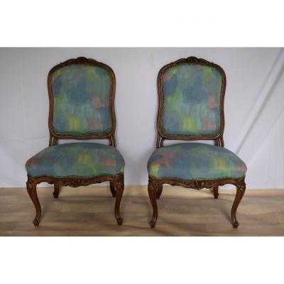 1 Pair Of Louis XV Style Fireside Chair