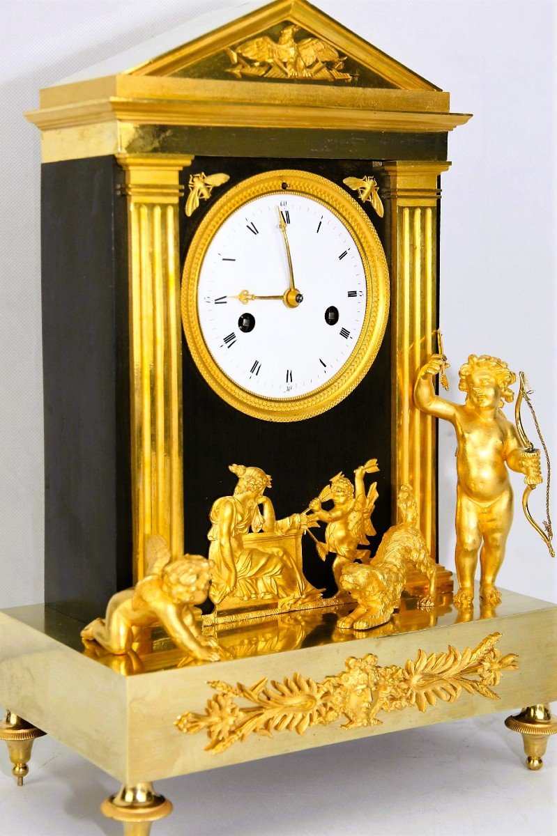 Empire Mantel Clock France In The Years 1800-1810-photo-4