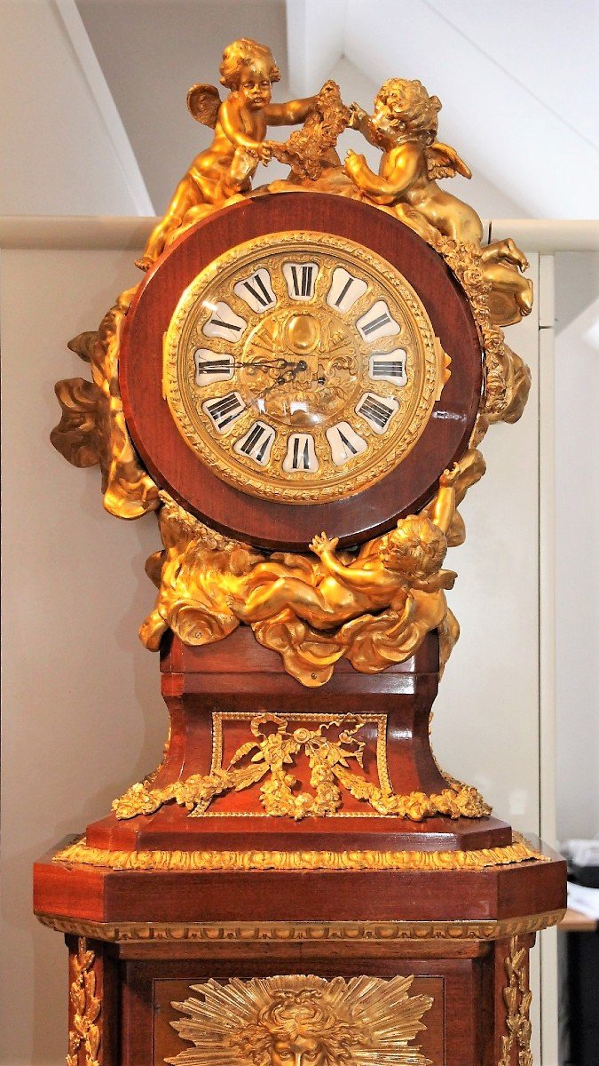 Louis XVI Style Standing Clock, French, 19th Century-photo-3