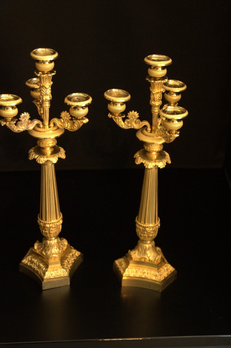 Set Of Gilt Bronze Candlesticks-photo-3