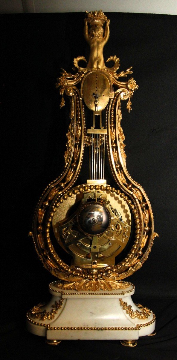 Lyra Louis XVI Clock Museum Quality-photo-5