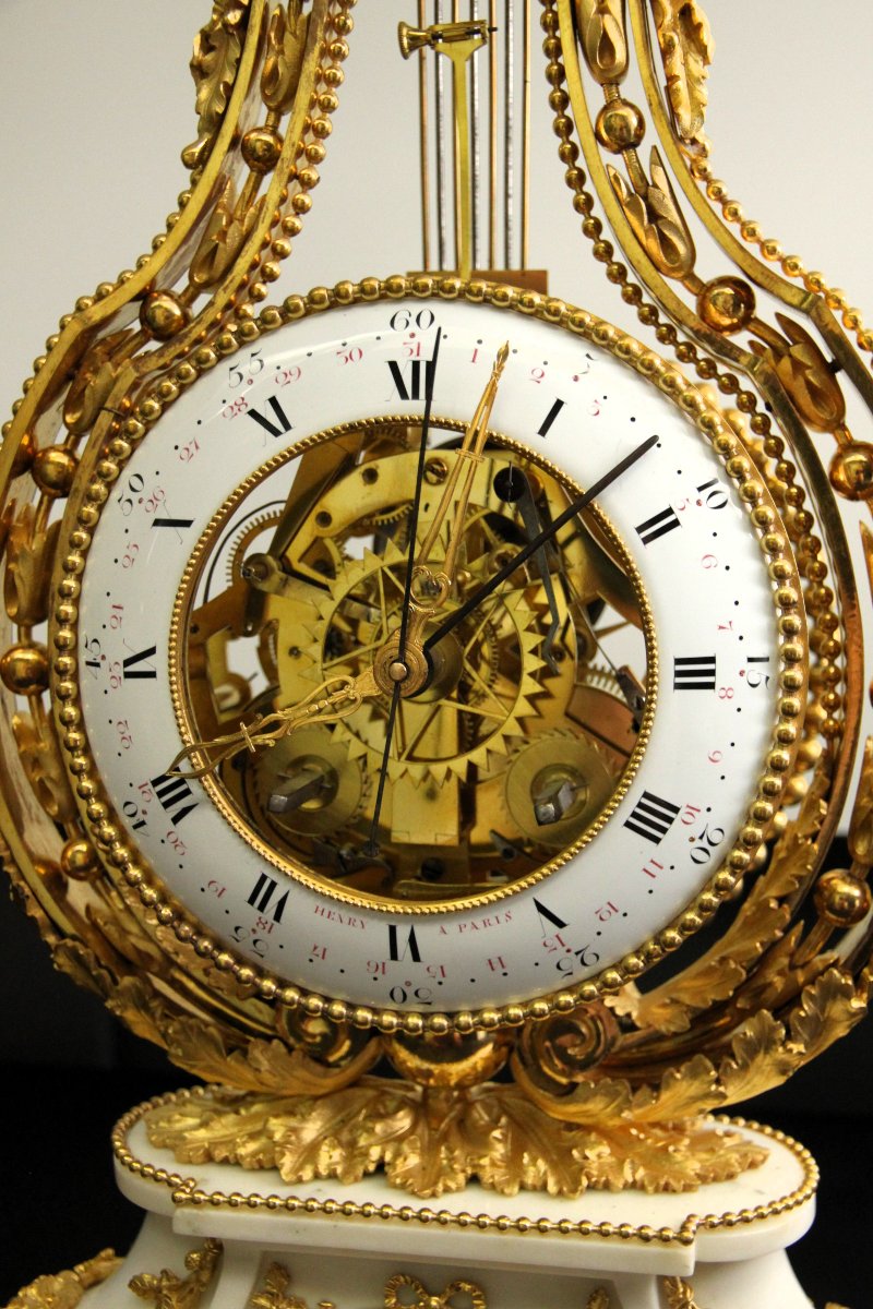 Pendule Lyra Louis XVI Qualité musée-photo-2