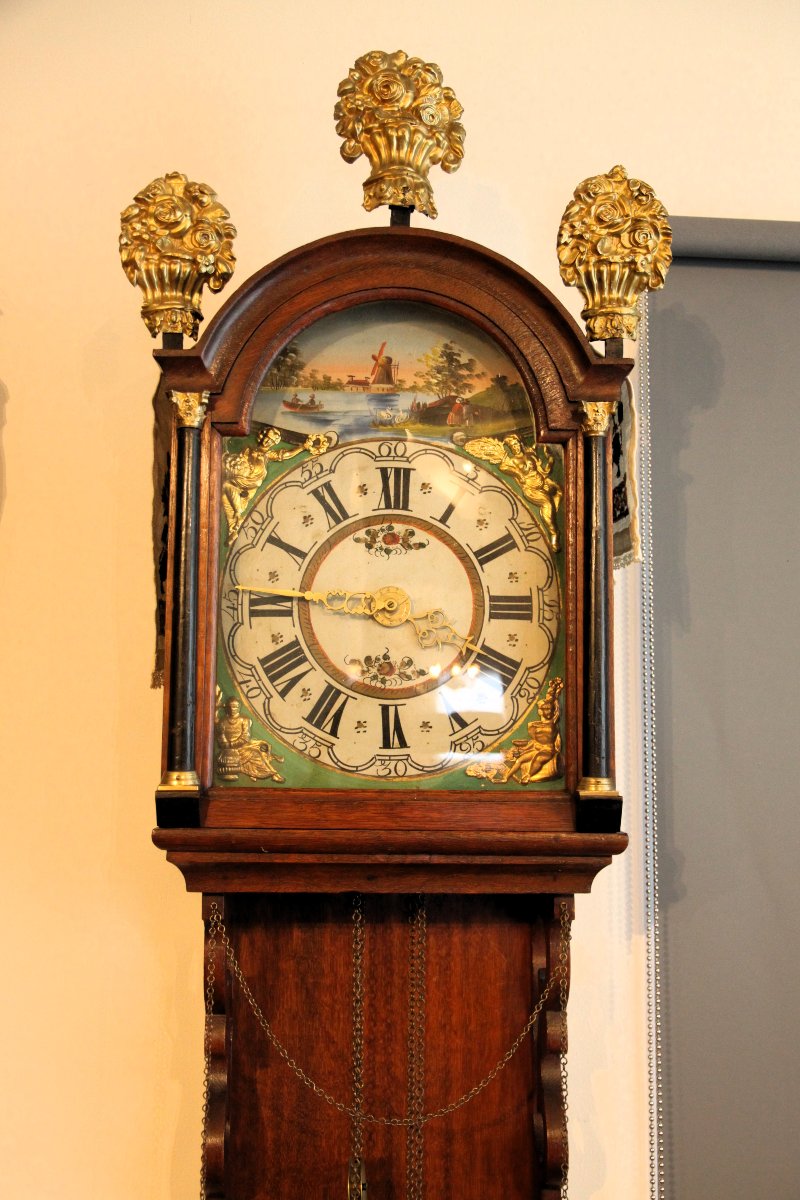Set Of 3 Antique Dutch Wall Clocks-photo-2