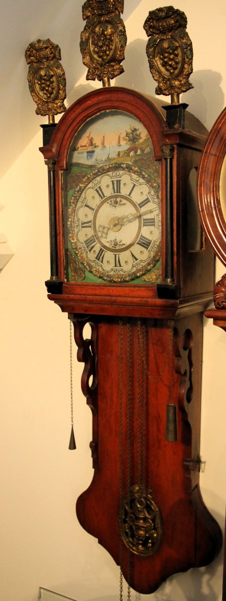 Set Of 3 Antique Dutch Wall Clocks-photo-1