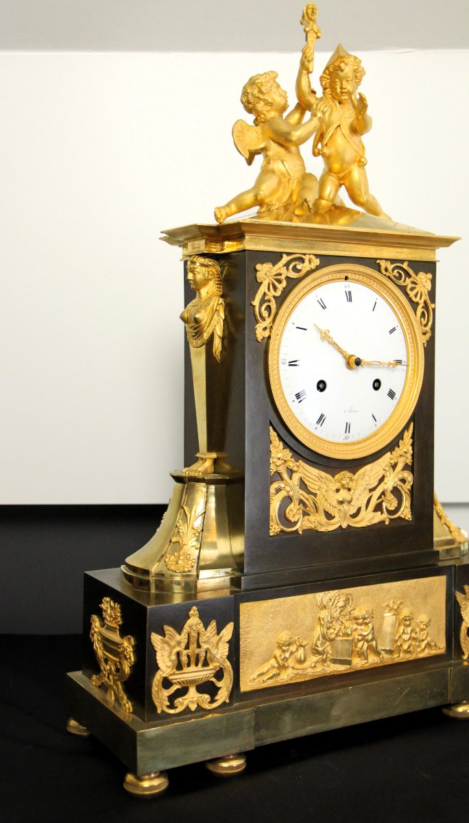 Empire Mantel Clock "children Playing" -photo-2