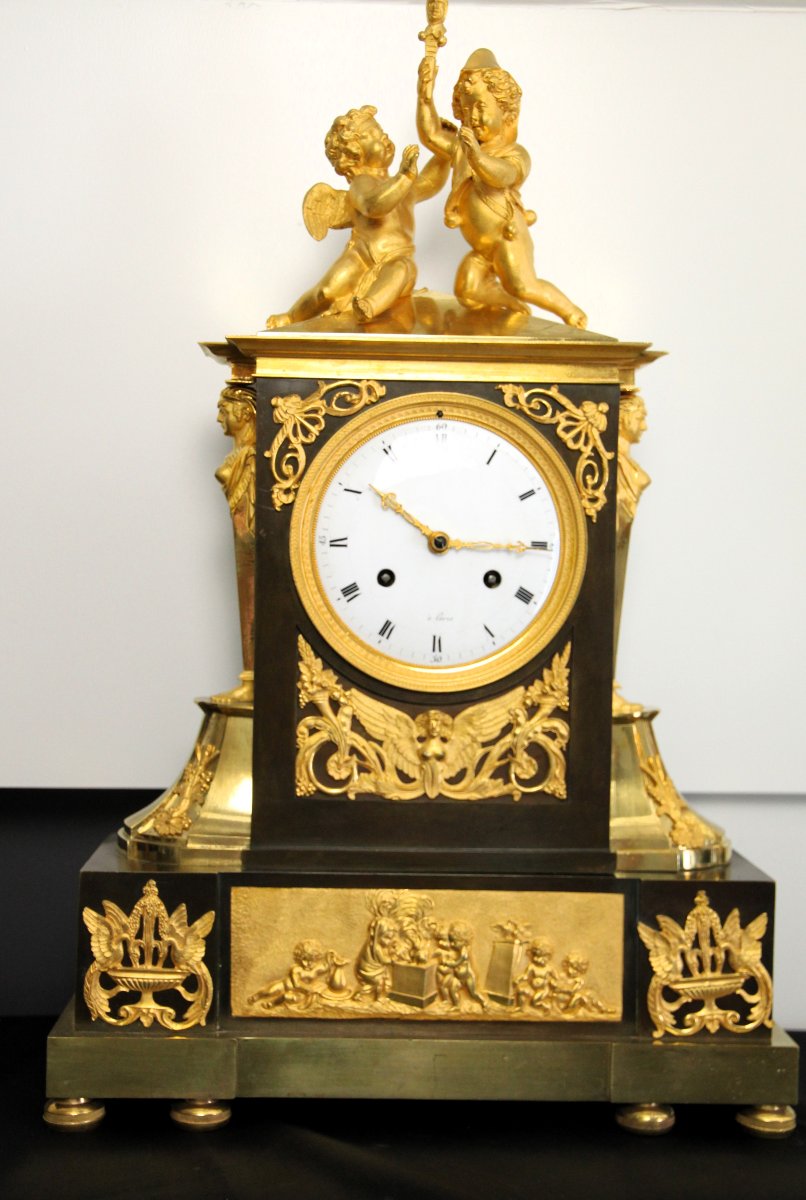 Empire Mantel Clock "children Playing" -photo-1