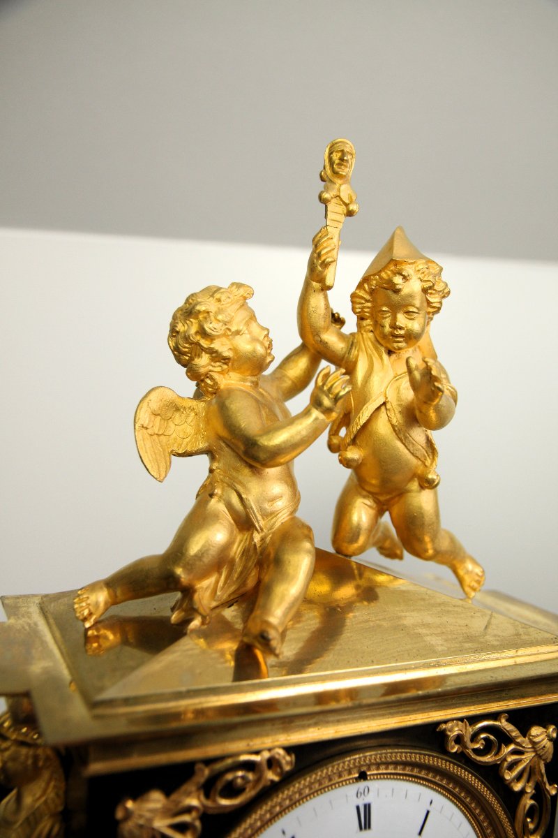 Empire Mantel Clock "children Playing" -photo-2
