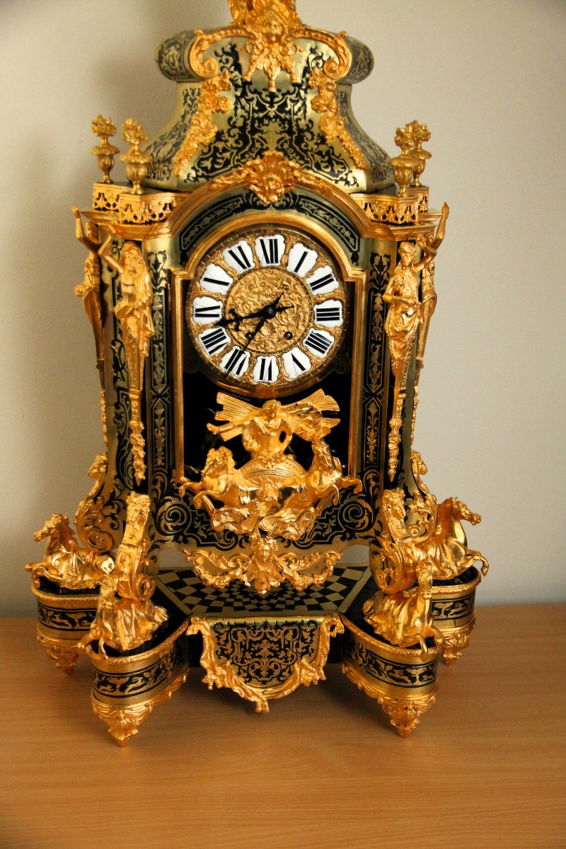 Horse Boulle Clock France In 1850-photo-2