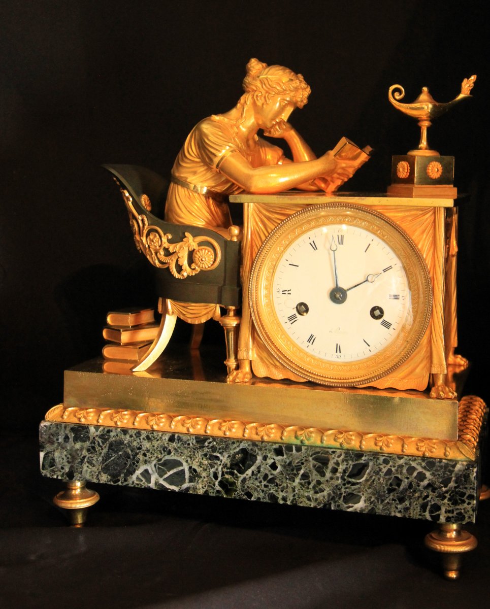 Empire Style Mantel Clock, France In 1810. Type: Reading Clock-photo-2