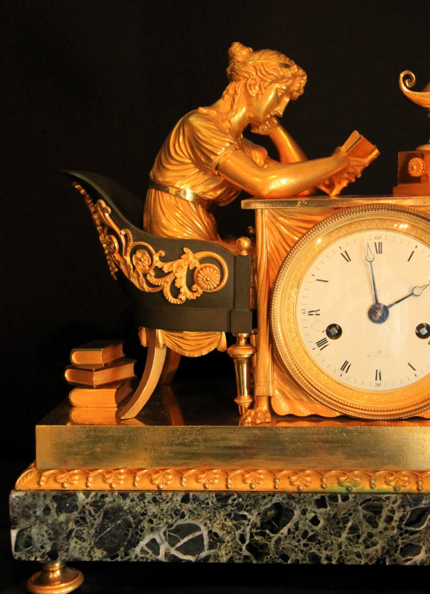 Empire Style Mantel Clock, France In 1810. Type: Reading Clock-photo-3