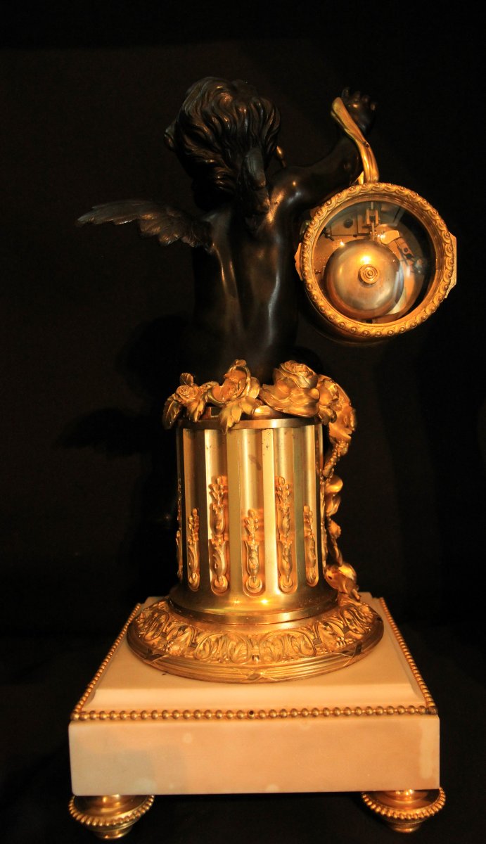 Pendule doré et patiné Époque Napoléon III 1860-photo-4