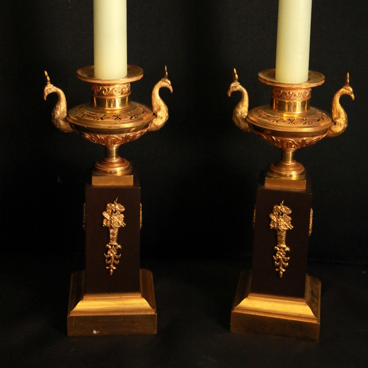 Empire-style Wall Sconces With Candle Holders-photo-4