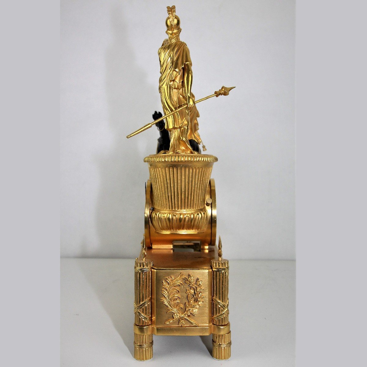 Ancienne Pendule De Cheminée En Bronze Doré „char De Télémaque“-photo-5
