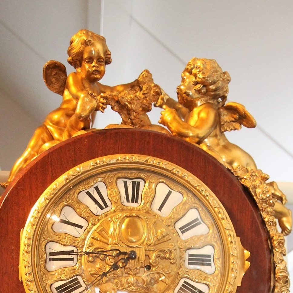 French 19th Century Louis XVI Style Ormolu-mounted Pedestal Clock-photo-2