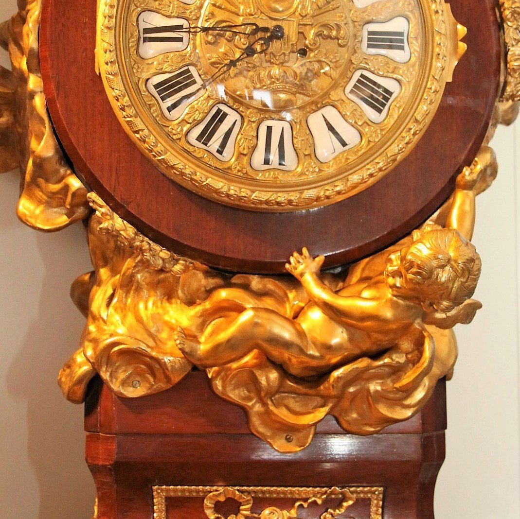 French 19th Century Louis XVI Style Ormolu-mounted Pedestal Clock-photo-3