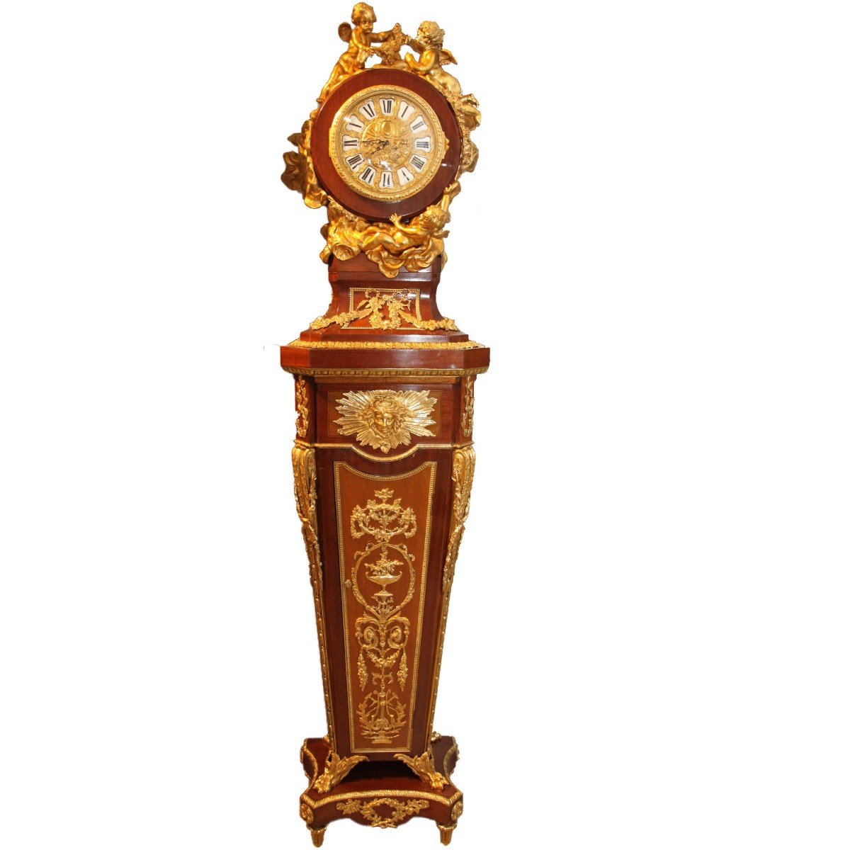 French 19th Century Louis XVI Style Ormolu-mounted Pedestal Clock