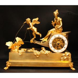 Pendule à char Époque Empire, modèle Claude Galle Signature : Thière à Paris