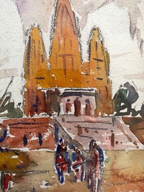 Léon Commere 1850-1916 - Watercolor On Paper - Animated Oriental Landscape
