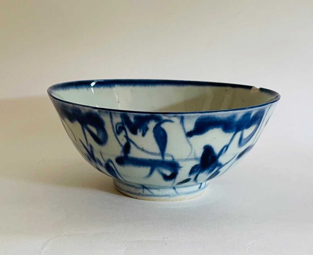 Chine XVIIIè - Bol à Décor En Camaïeu Bleu 