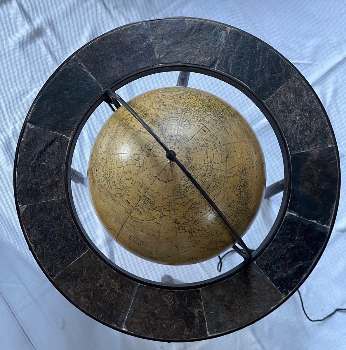 Jacques Adnet 1900-1984  Globe Terrestre Lumineux Vers 1950-photo-2