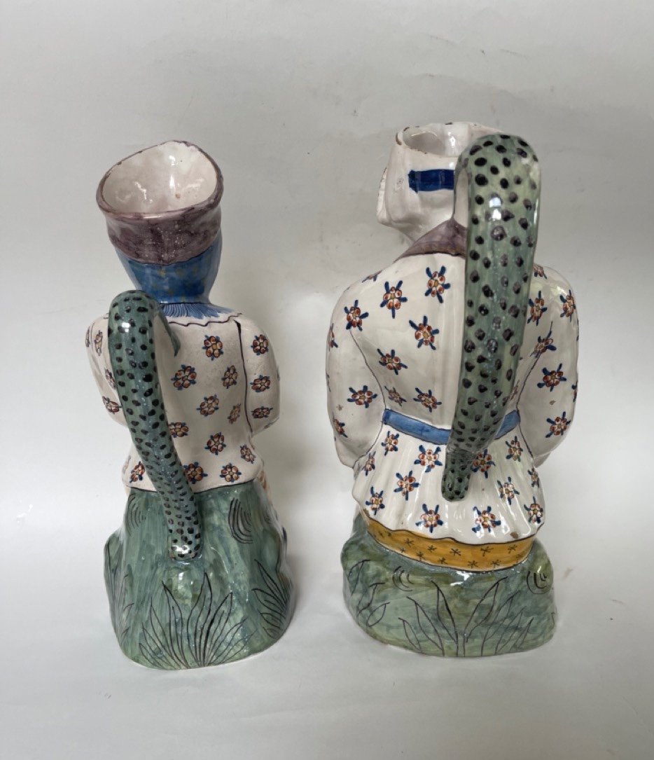 Pair Of 18th Century Lille Earthenware Jacquot Pots -photo-1
