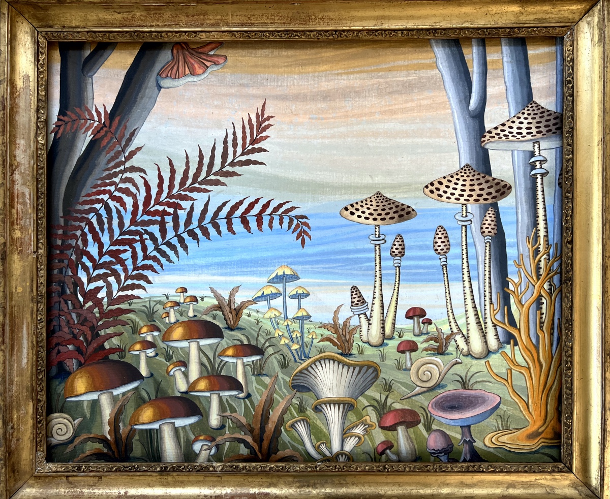 Paul LARTHE (1909-1988) Huile sur panneau "les Champignons" 50x60cm signé bas gauche