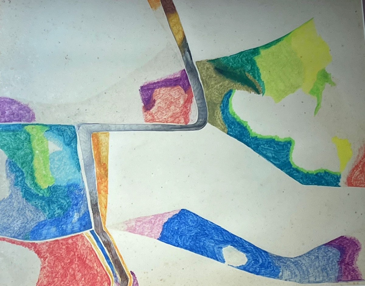 Ecole contemporaine - Composition abstramoite -datée 83