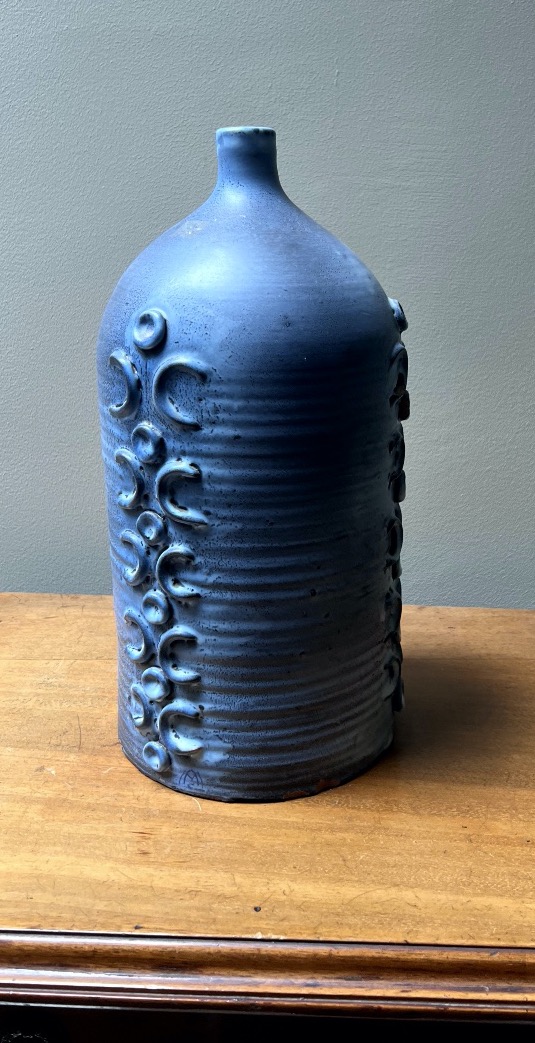 André Metthey 1871–1920  Lavender-blue Glazed Stoneware Bottle With The Monogram "am"