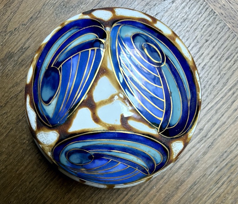 Thabaud Limoges Porcelain Candy Dish With Art Deco Design-photo-2