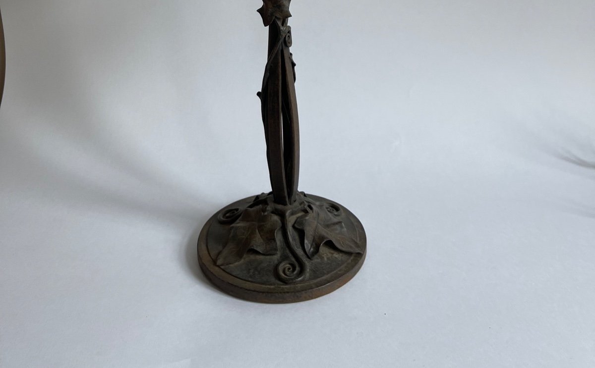 Petite Lampe De Bureau en fer forgé  Art Nouveau-photo-2