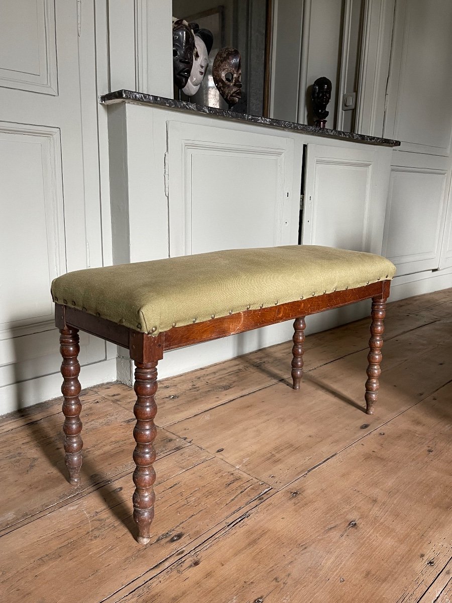Banquette Style Renaissance , Pieds En Bois Tourné-photo-2