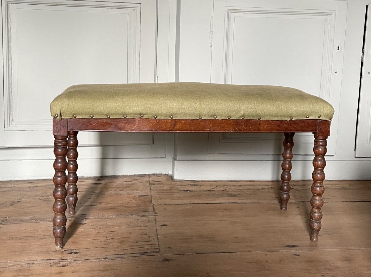 Banquette Style Renaissance , Pieds En Bois Tourné