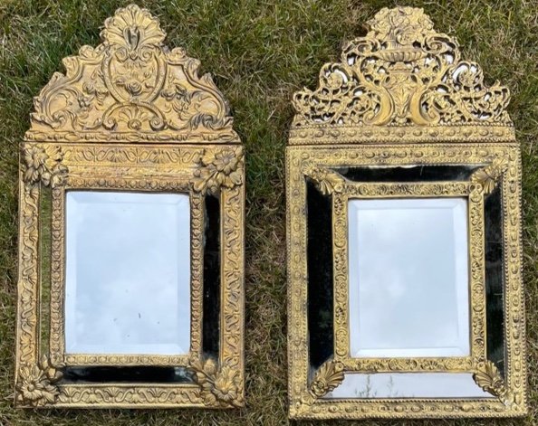 2 Miroirs Ep Napoléon III ,cuivre Repoussé 