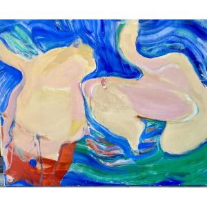 Raymond Moisset 1906-1994 Nude Female Bodies Hst 130x161cm Sign Dated 64