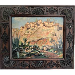roger BERNET 1903-1984 vue d'un village en Algérie HST signé bas droite