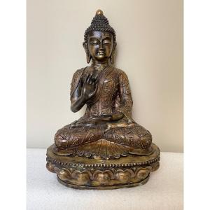 Bouddha En Bronze -  Népal , Moitié Du XX è 