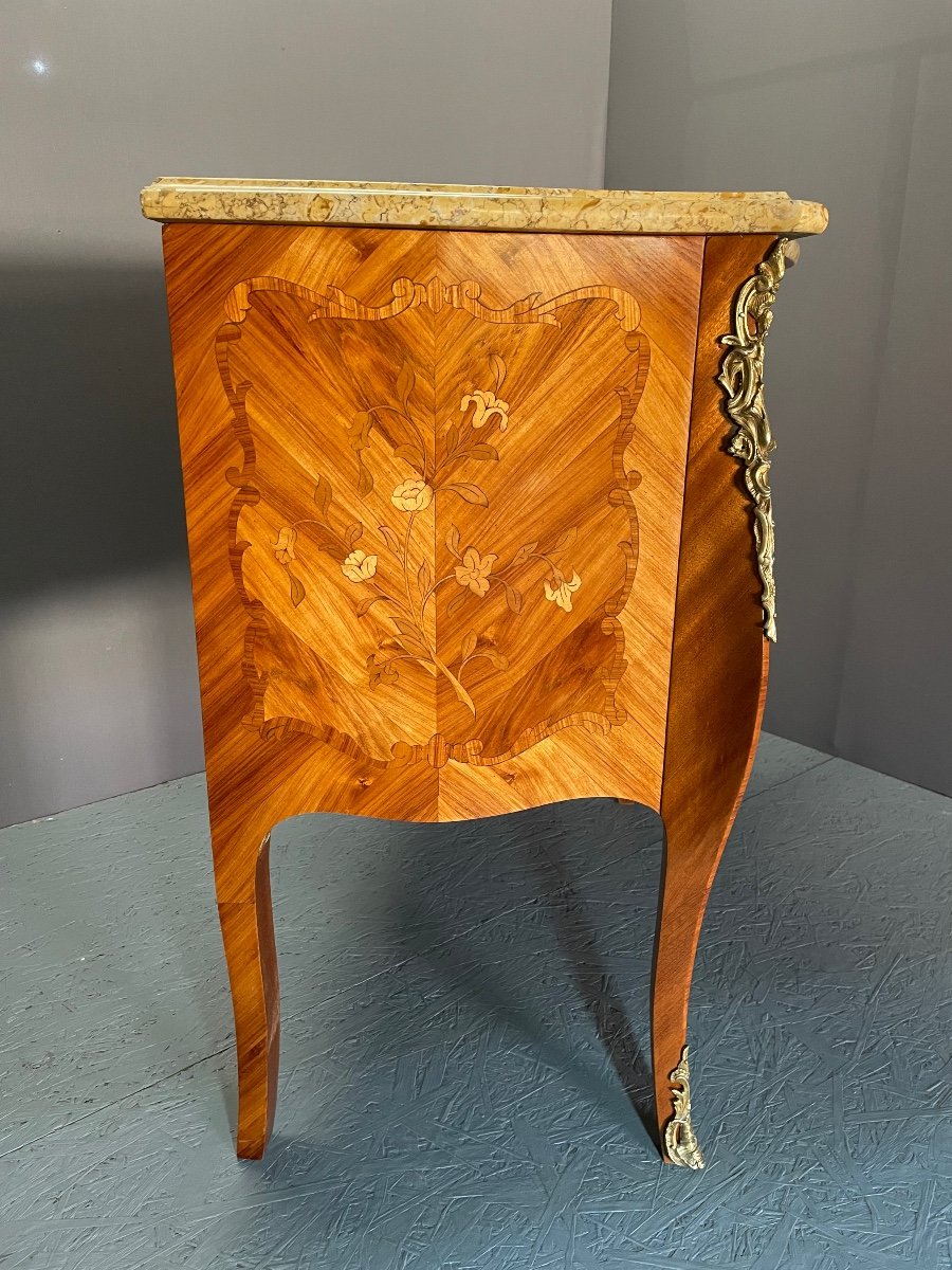 Louis XV Style Commode In Marquetry-photo-4