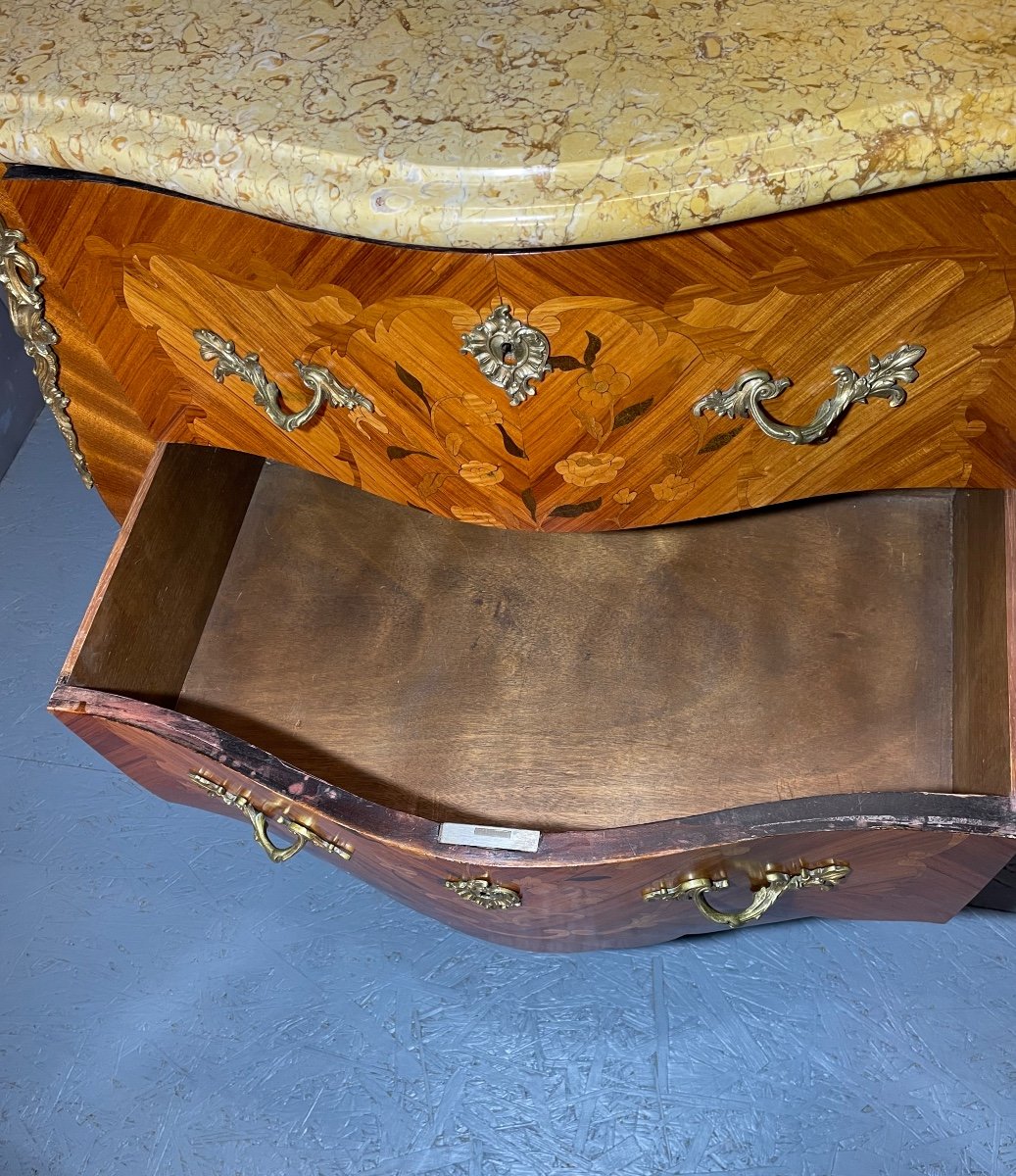 Louis XV Style Commode In Marquetry-photo-2