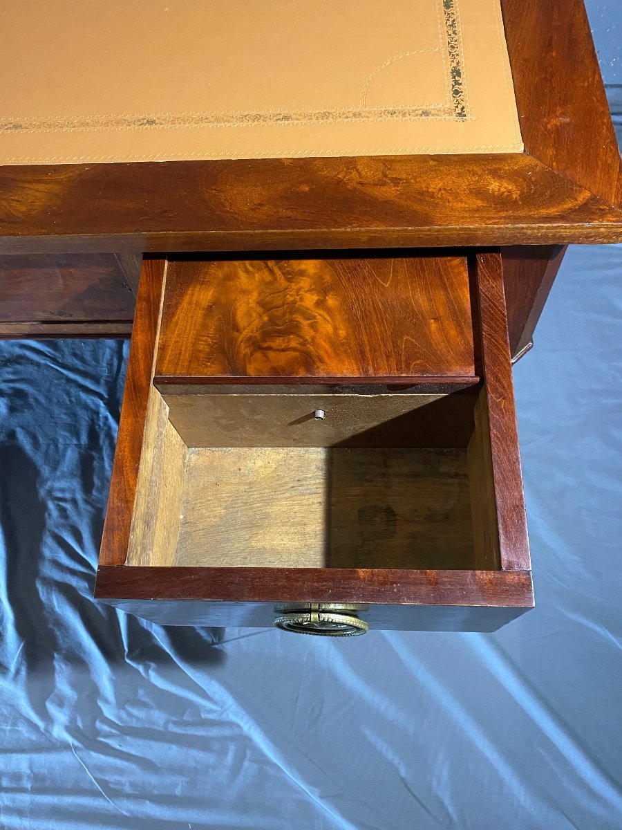 Middle Flat Desk In Restoration Style Mahogany-photo-3