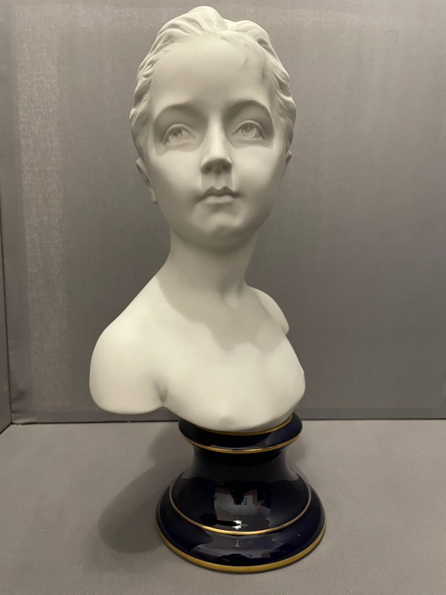 Biscuit Bust, Louise Brongniart After Houdon-photo-2