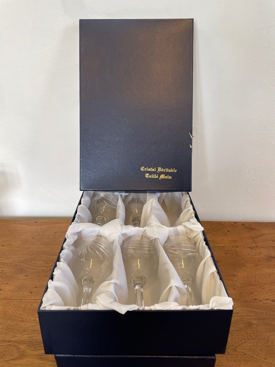 Ensemble De Verres et Carafe En Cristal-photo-7