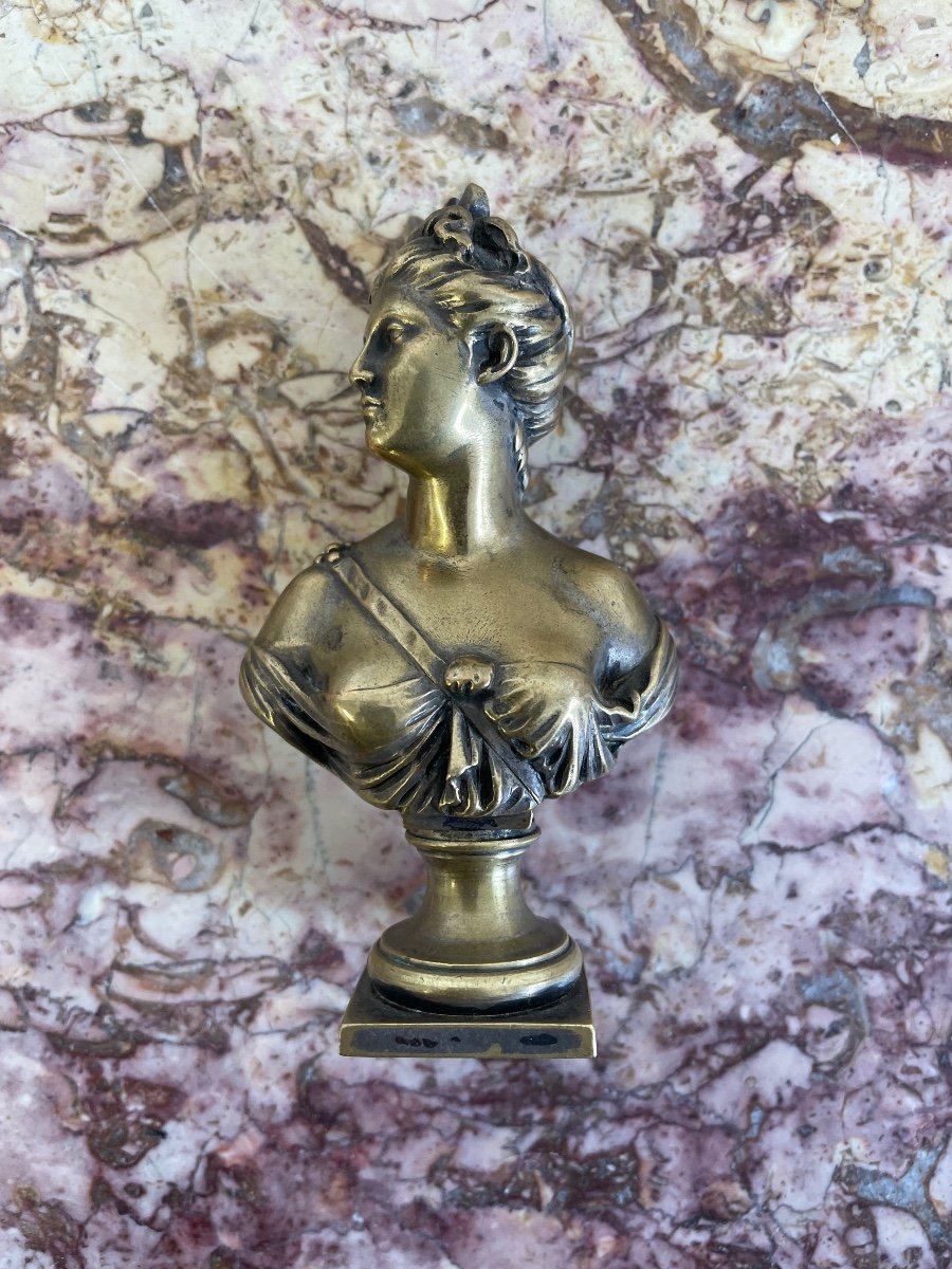 Cachet En Bronze Doré d'après Houdon-photo-3