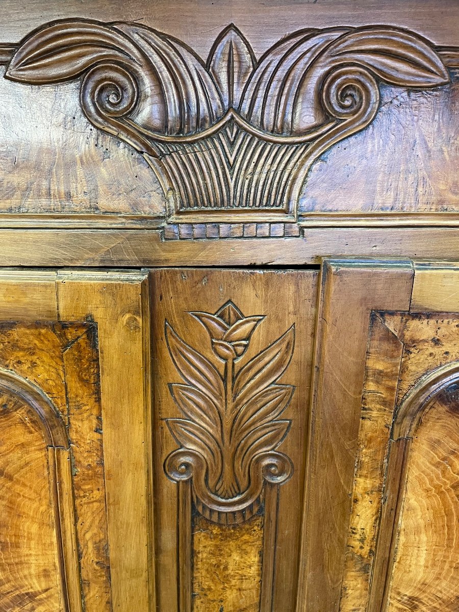Armoire Bressane En Noyer Et Loupe De Frêne Vers 1850-photo-6